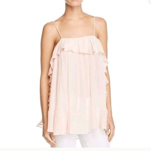 "NWT" pink ruffled top